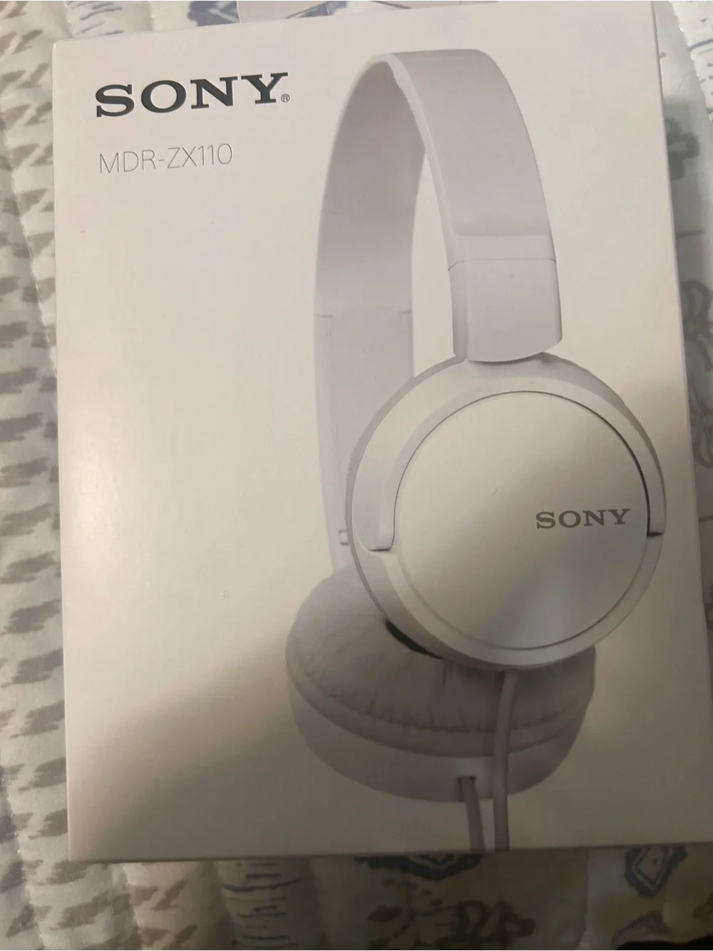 Sony White On-Ear Headphones — Compact Wired Design